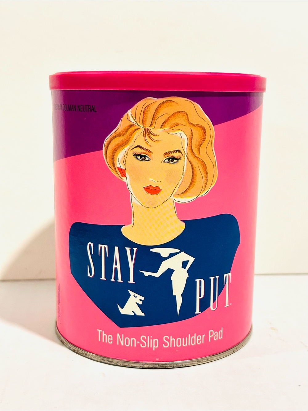Stay Put Non Slip Shoulder Pads Original Box Pink Can Dolman Retro Vintage 1980s